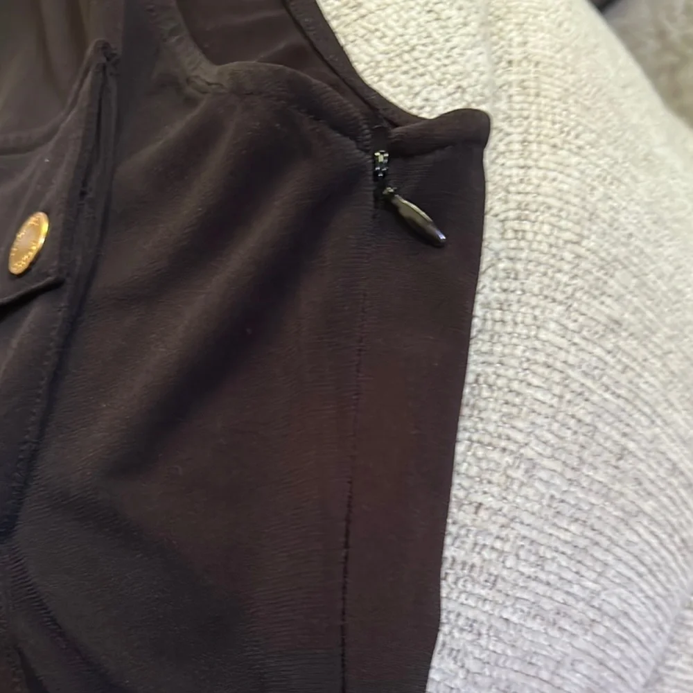 Michael Kors Black Sleeveless Jumpsuit with Gold Accents - Picture 8 of 8